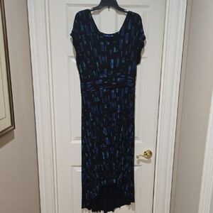 Chic High-Low Black and Blue Dress